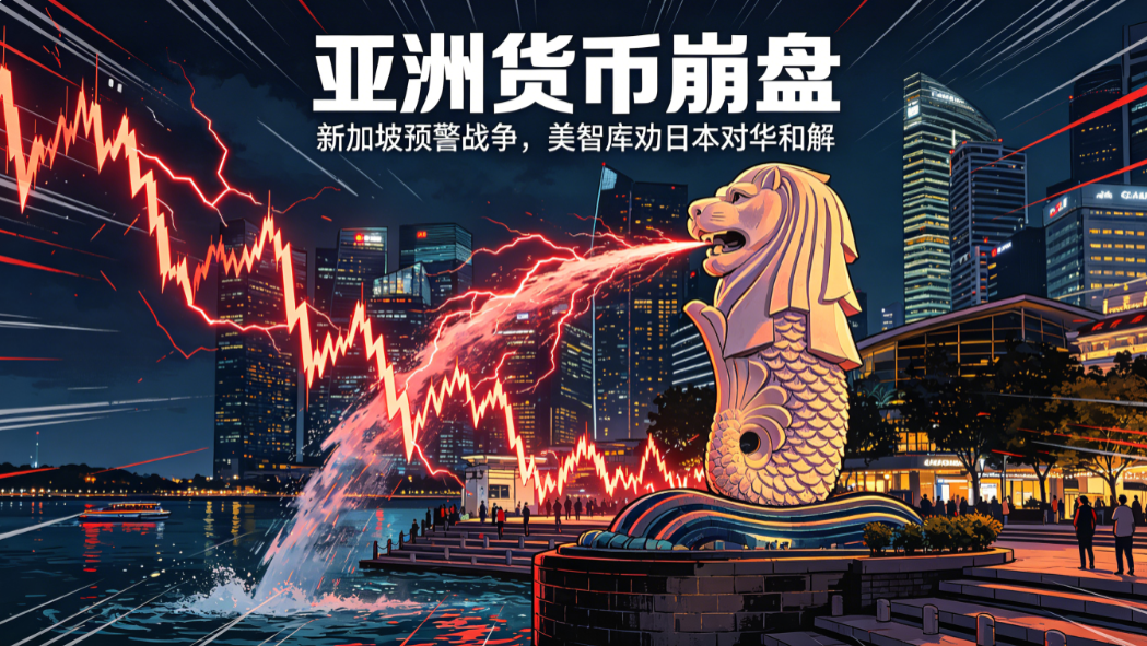 Asian currencies and geopolitical warning concept