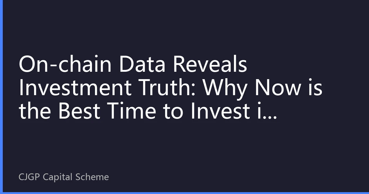 On-chain Data Reveals Investment Truth: Why Now is the Best Time to Invest in Blockchain