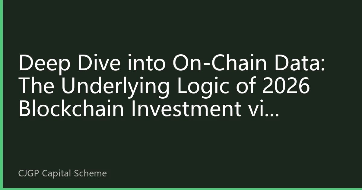 Deep Dive into On-Chain Data: The Underlying Logic of 2026 Blockchain Investment via Capital Flows